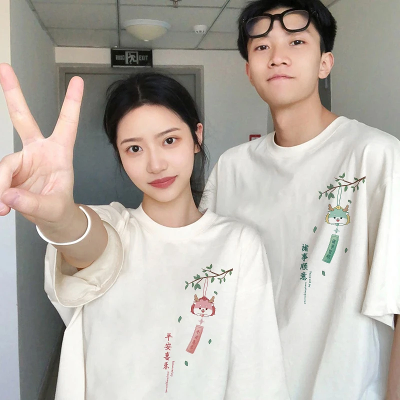 roora早春情侣装短袖t恤2024新款潮流高级感特别的夏季半袖套装女