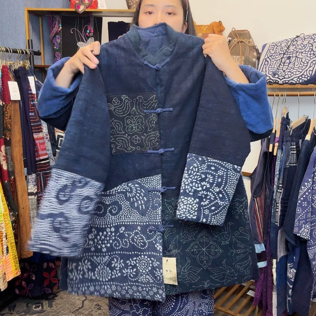 织物妤然服饰土布刺绣棉服