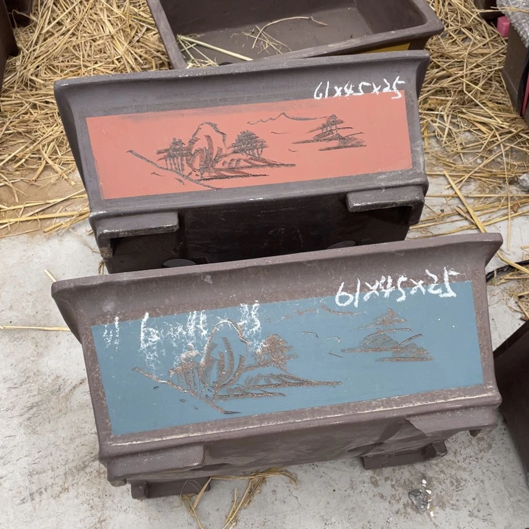 紫砂灯***／60/50 俩套四只 红 蓝 ➕次品小盆