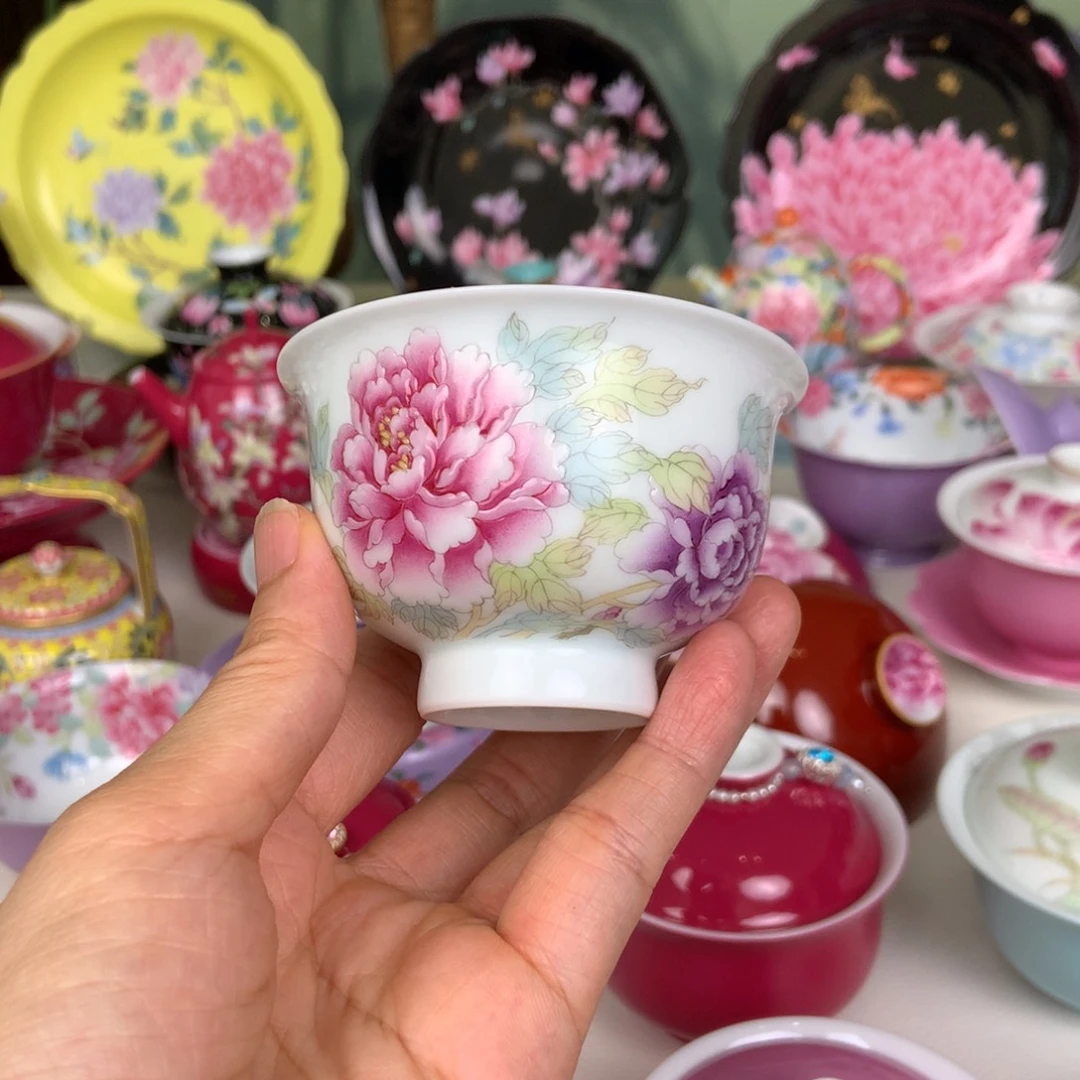 ****乐景德镇陶瓷手工手绘牡丹花