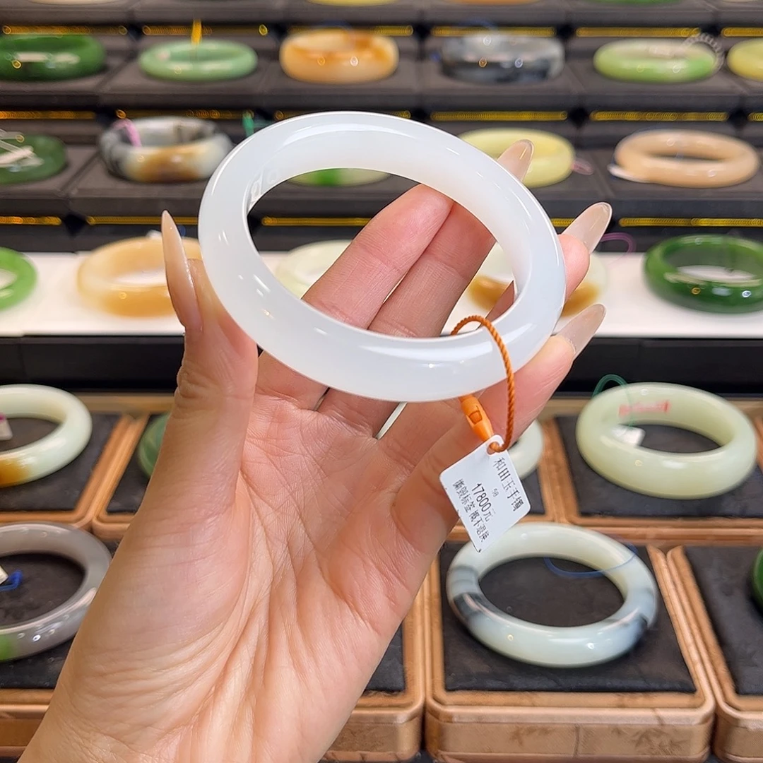 和田玉未镶嵌手镯58 59高冰羊脂白