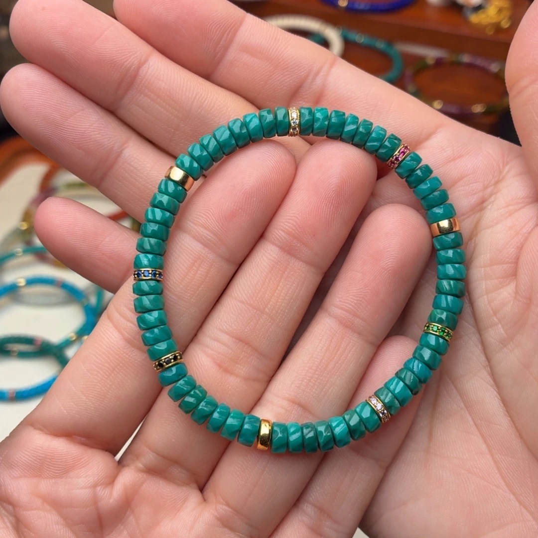 绿松石未镶嵌手链男女