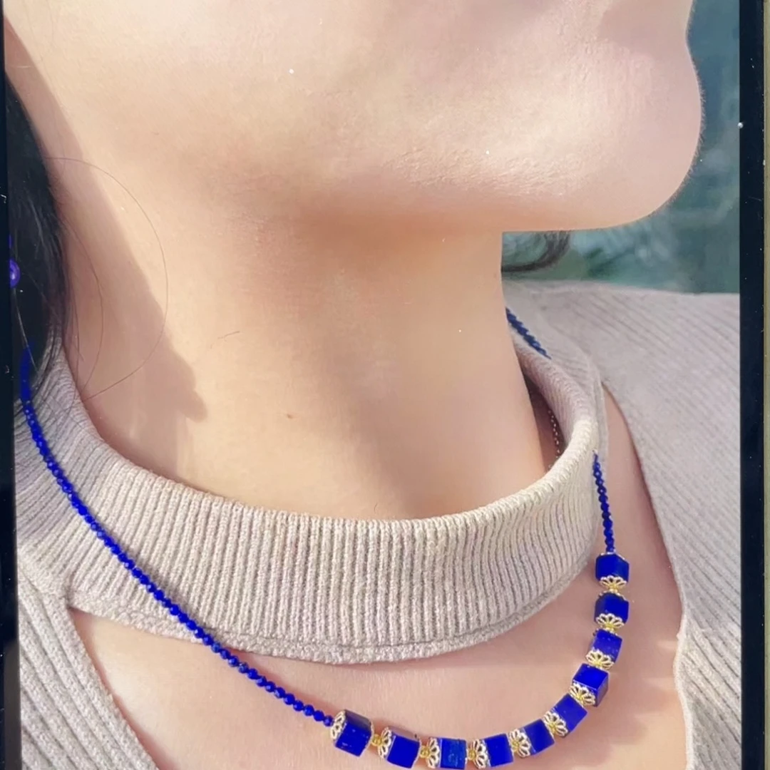 未镶嵌青金石项链方糖设计