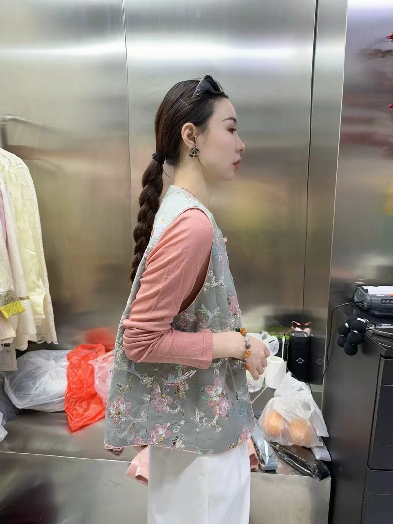 国风马甲刺绣时尚百搭夏季印花提花复古宽松文艺休闲