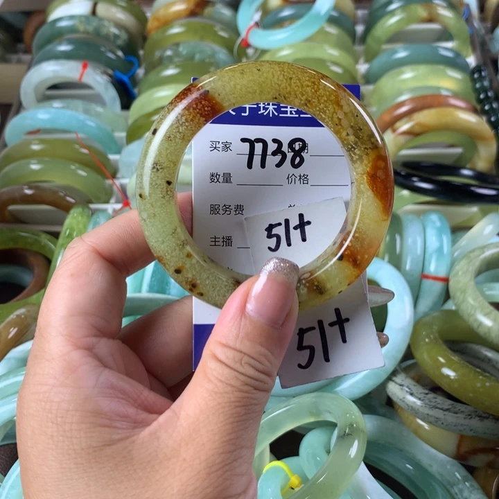 蛇纹石玉未镶嵌手镯7738