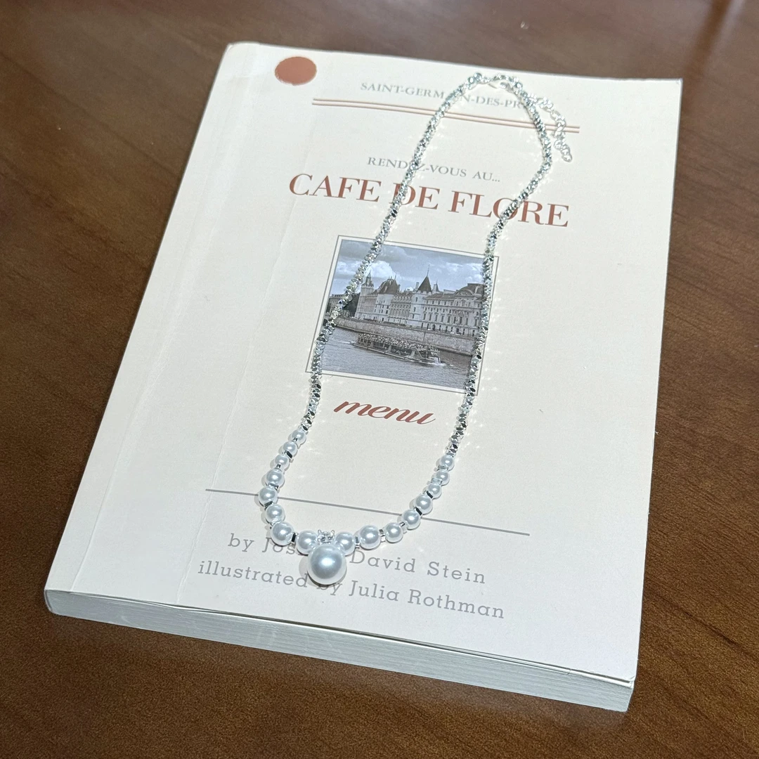 Liwuu礼雾 碎银子珍珠优雅女坠链光珠复古千金感轻奢百搭时尚x006