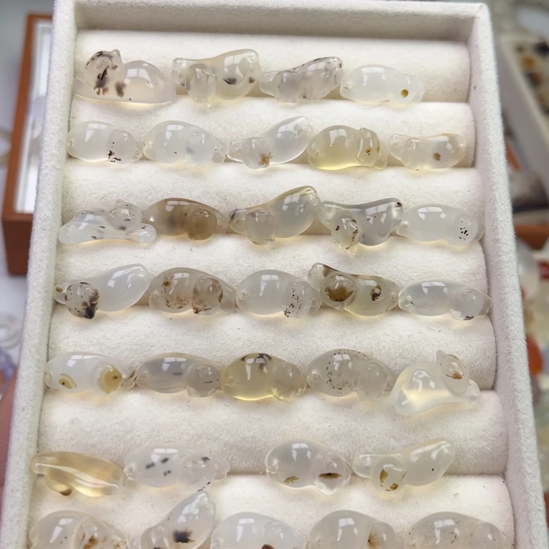 玛瑙/玉髓合金戒指趴趴猫