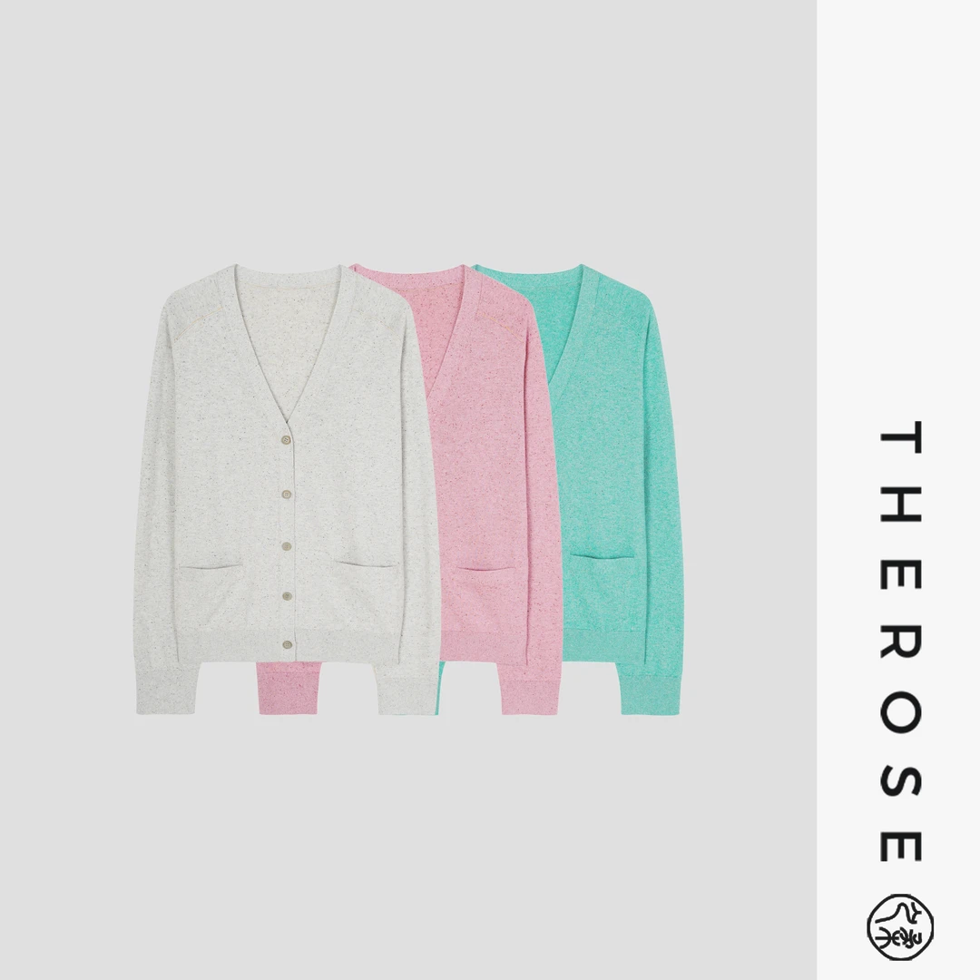 之柔【心动回忆 开衫】棉麻点子纱柔软舒适V领针织衫百搭透气凉爽女