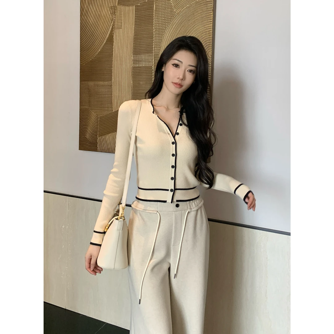 JIJINQI韩版轻熟风纯色针织长袖设计感秋冬打底上衣JD09SMXL1053