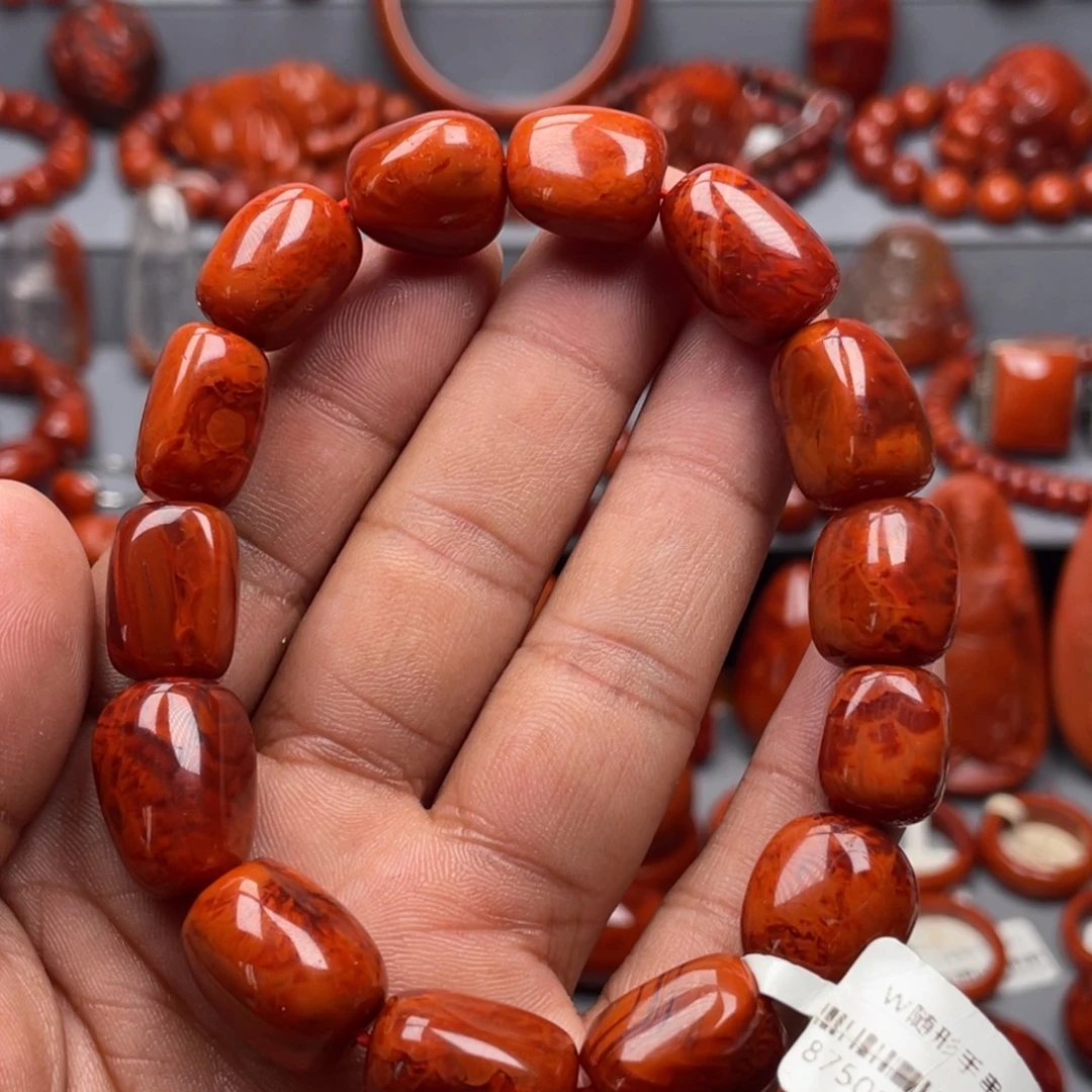 南红玛瑙未镶嵌珠宝奇石单圈