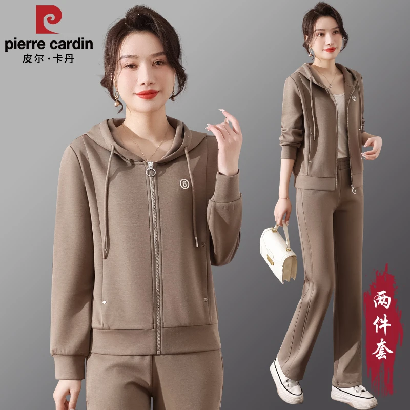 皮尔卡丹妈妈春装外套洋气时尚气质上衣中老年人春秋运动服套装女
