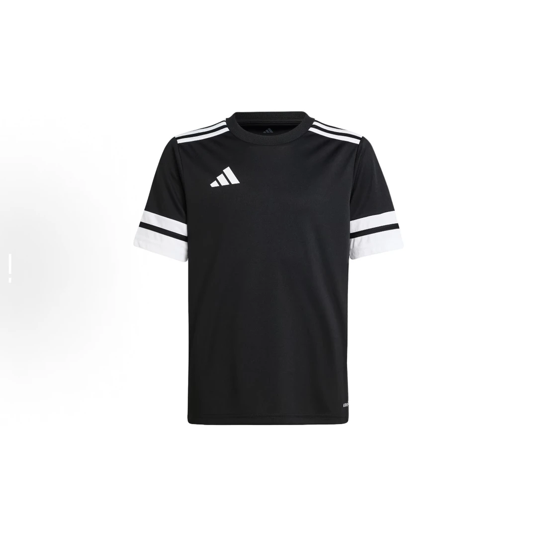 阿迪达斯大童SQUA25 JSY Y亲肤条纹运动速干舒适足球短袖 JJ0052