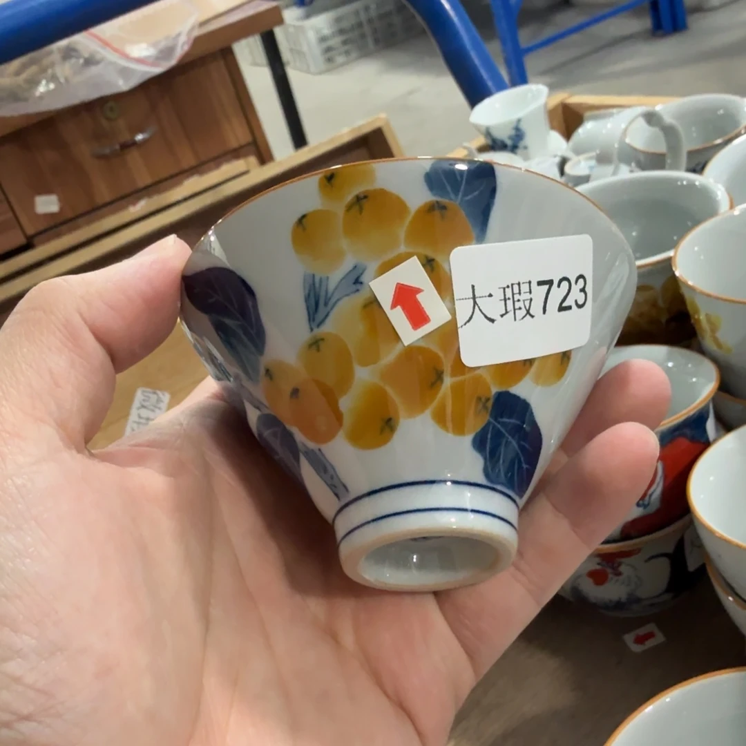 釉下手绘茶具微瑕