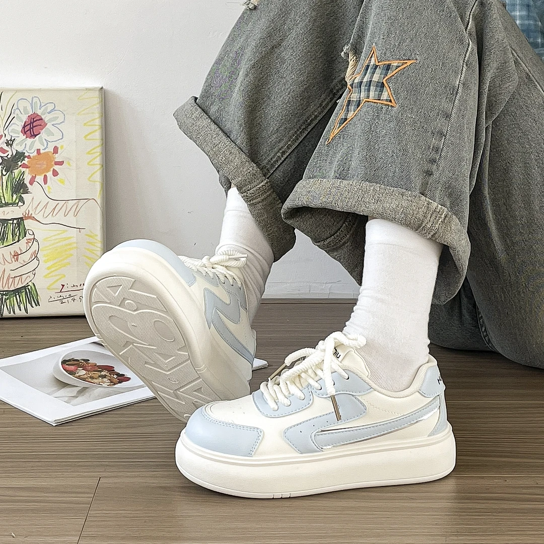 环球学生厚底小白鞋女2025新款秋季女鞋时尚百搭爆款休闲运动板鞋