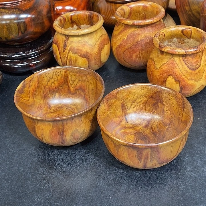 钧***苑黄花梨碗两个漂亮的