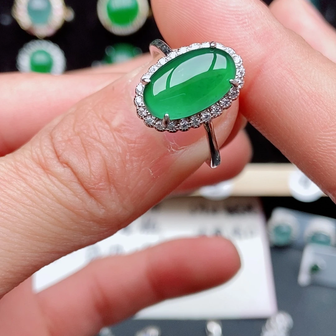 翡翠戒指银S925镶嵌 wo 534865