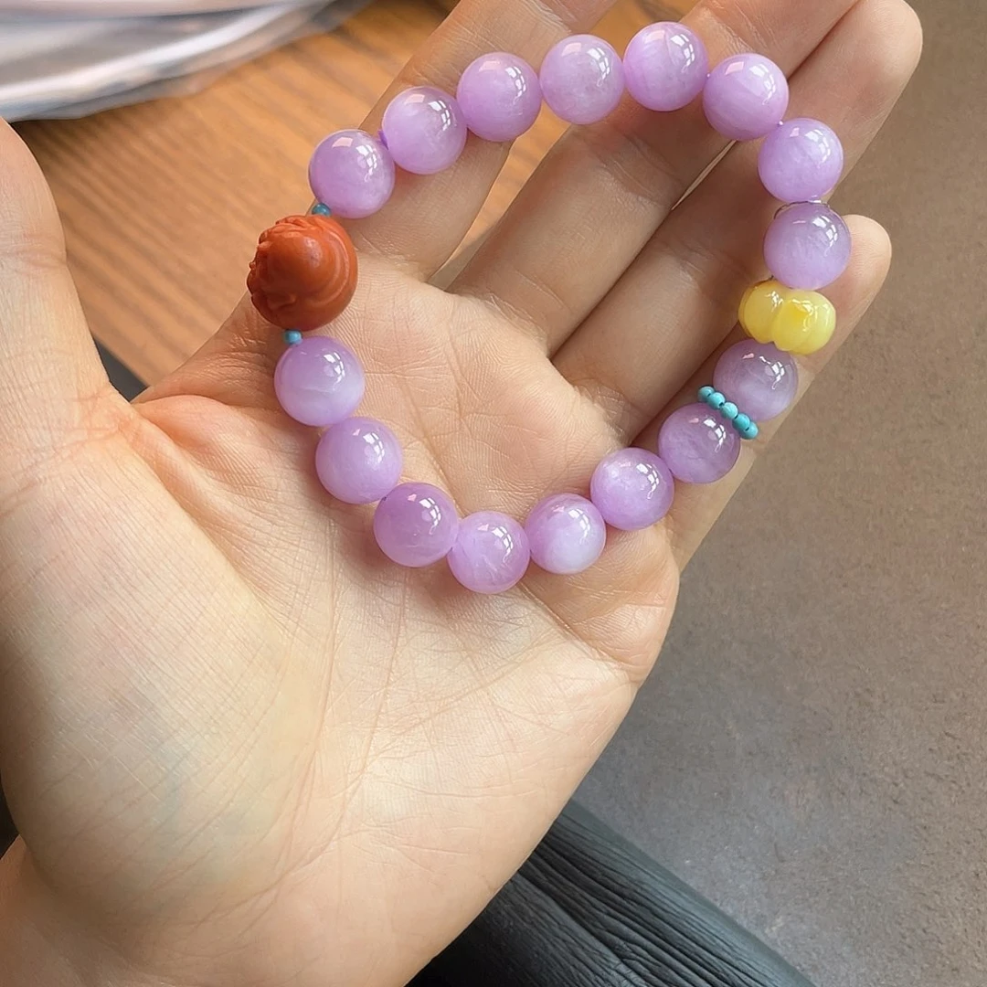 紫锂辉手串锂辉石未镶嵌紫锂辉手串