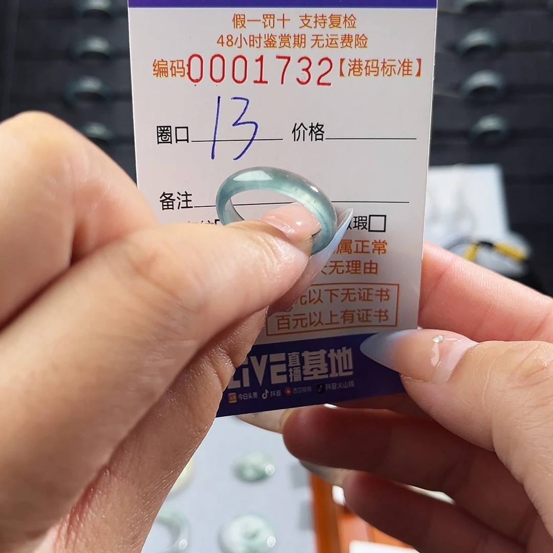 翡翠未镶嵌戒指1732