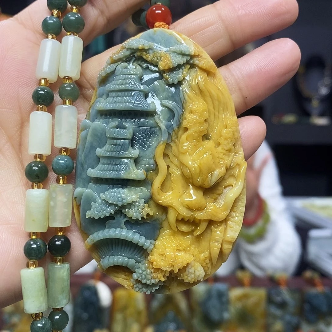 未镶嵌岫玉挂件吊坠项链