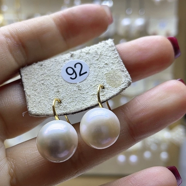 淡水珍珠耳饰银S925镶嵌