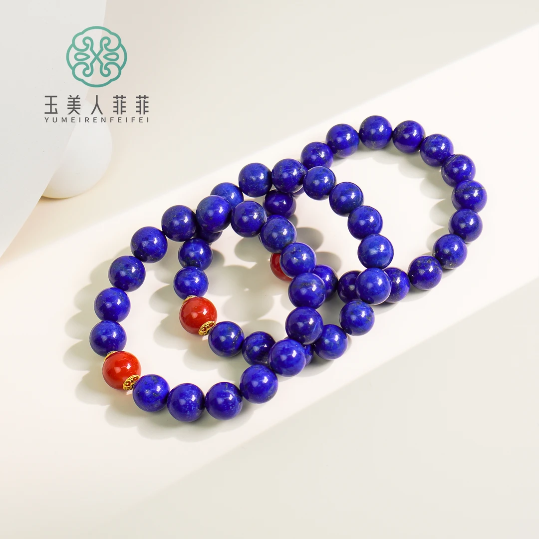 【春日珠宝】菲菲珠宝好*S925青金石单圈圆珠约11mm手串~多样性发一