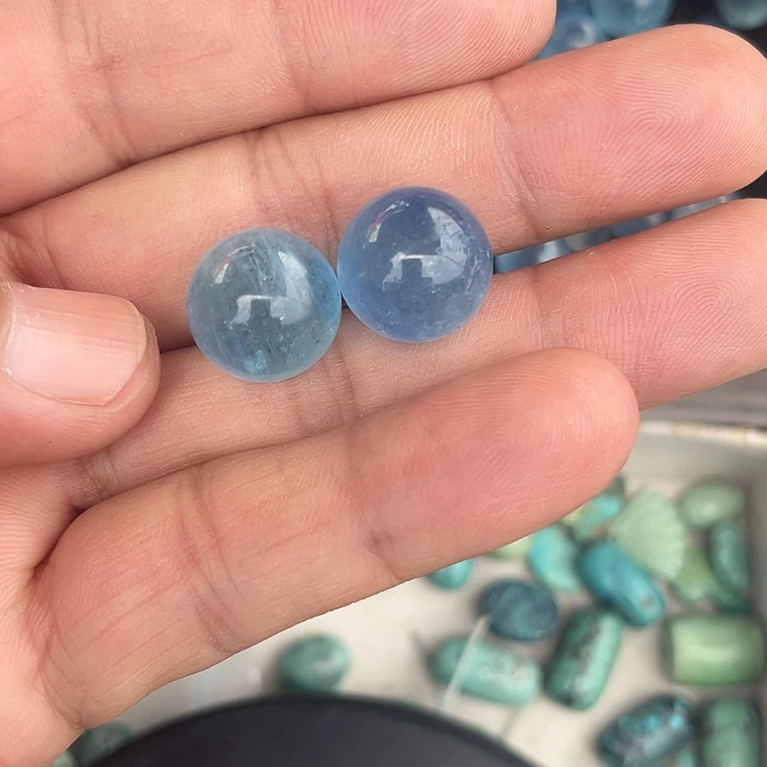 未镶嵌颈饰水晶7*a海蓝宝单珠