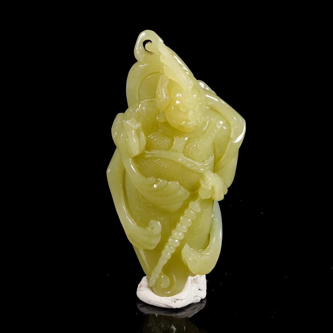 LOT.025和田玉雕武将暖手/X2993