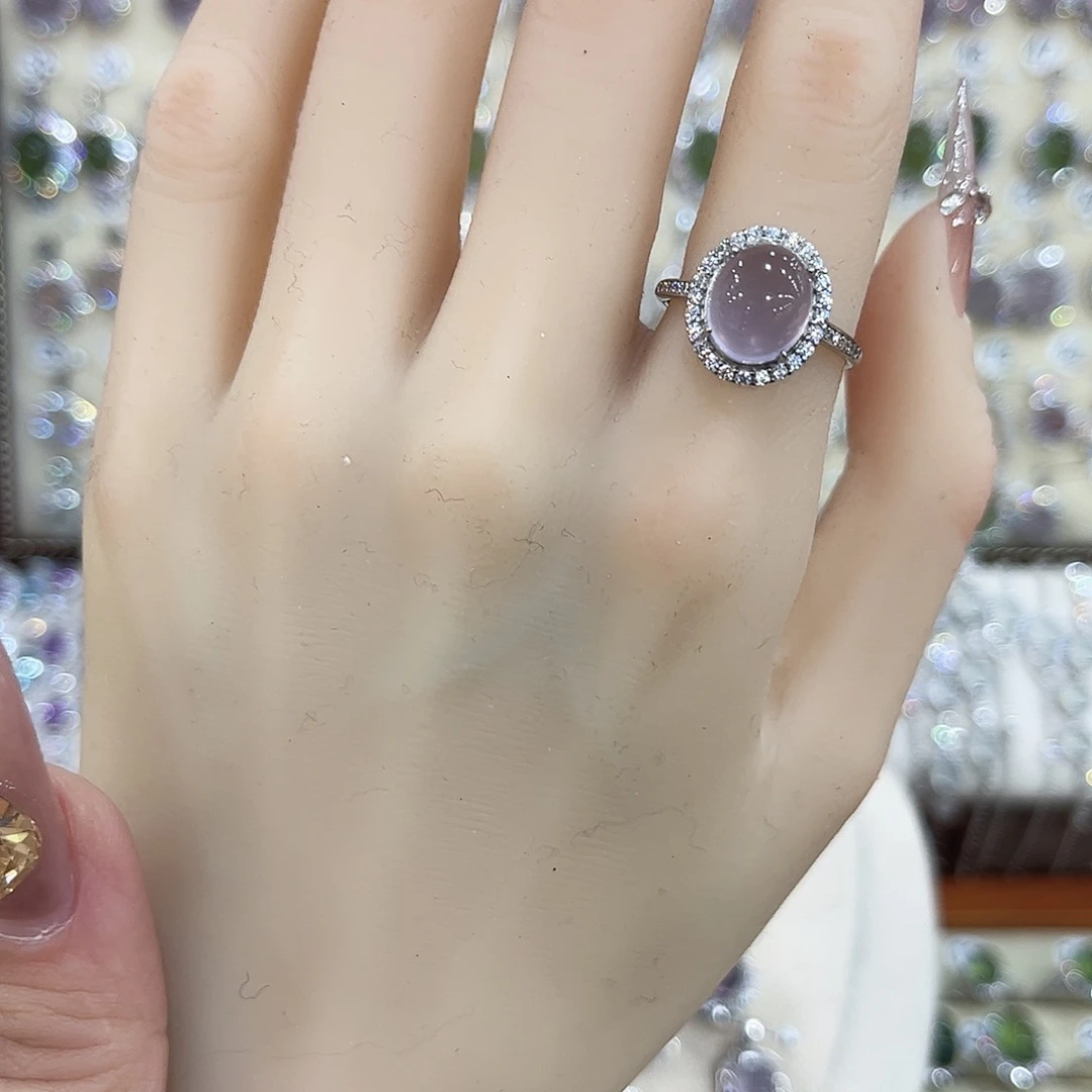 戒指银S925镶嵌萤石