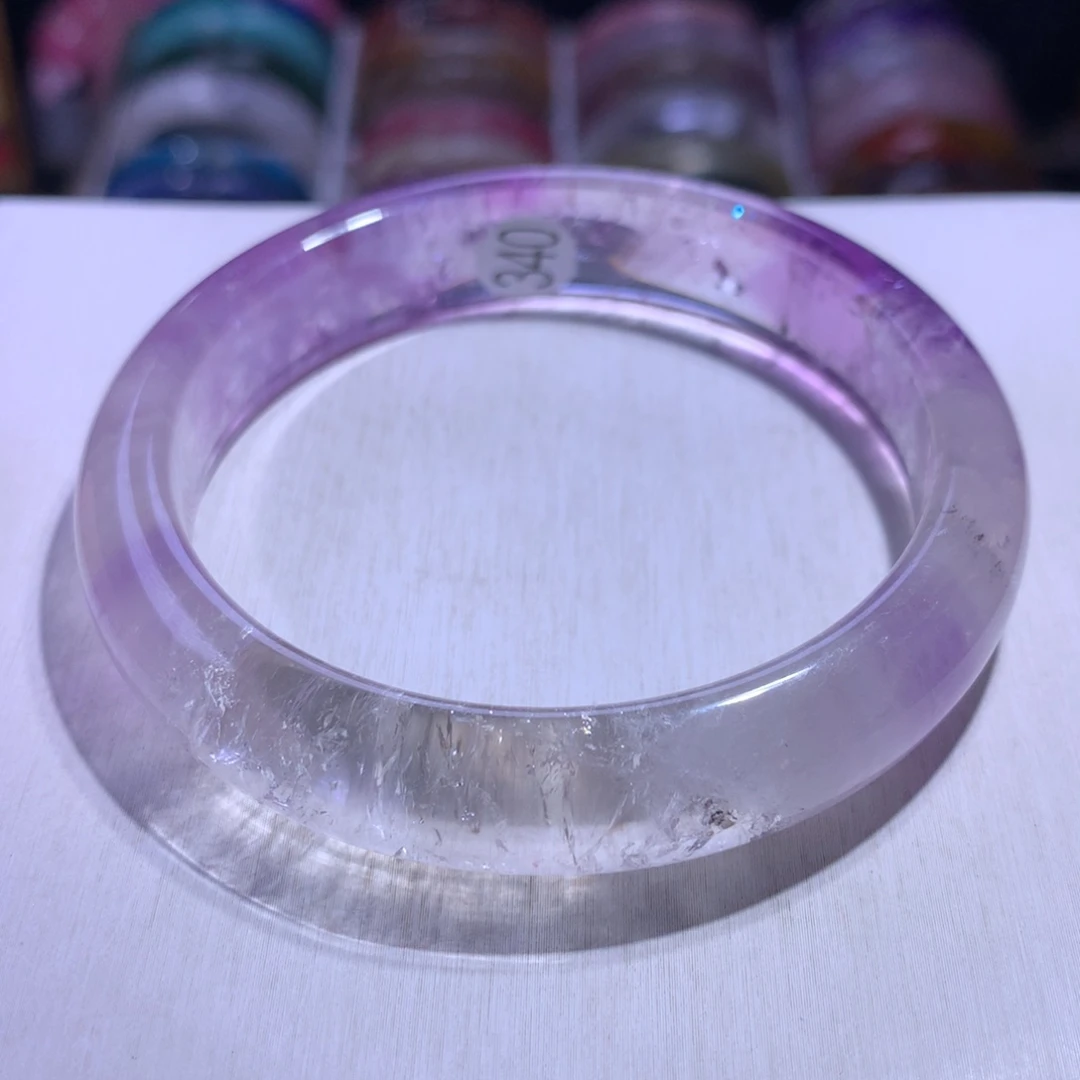 未镶嵌水晶手镯紫超61圈340