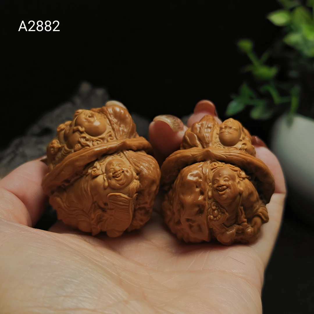 毕业三回 人物 文玩核桃雕刻手把件