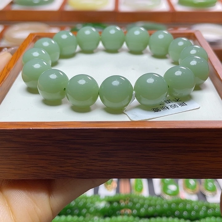 和田玉手串13未镶嵌