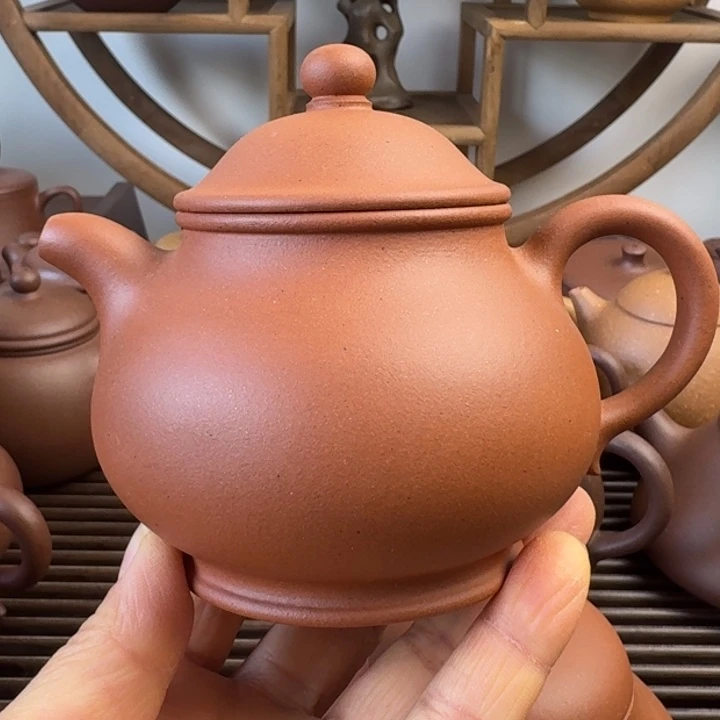 紫砂茶壶220cc潘壶黄龙山红泥