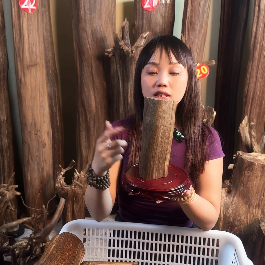 沉香碎屑沉香天然沉香原材料摆件➕底座