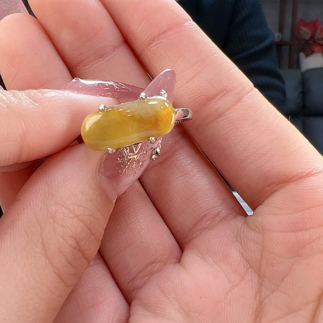 翡翠戒指银S925镶嵌戒指57