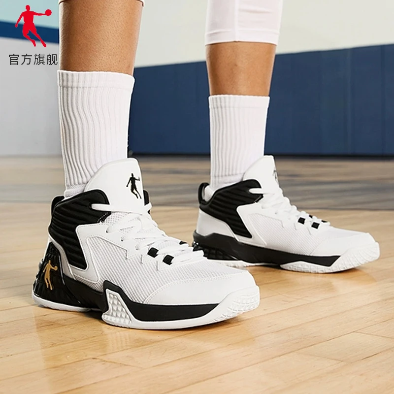 磨砺|乔丹篮球鞋男高帮2025秋冬网面透气球鞋防滑耐磨运动鞋男鞋