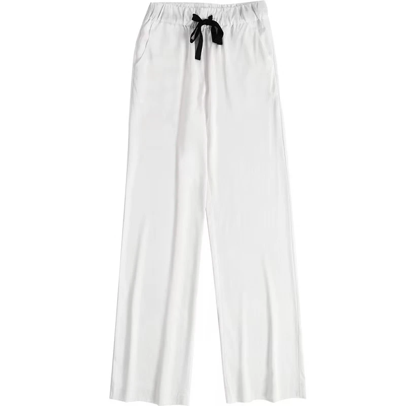 绢纺真丝哈伦松紧高腰慵懒宽松舒适百搭气质透气休闲春秋夏女长裤