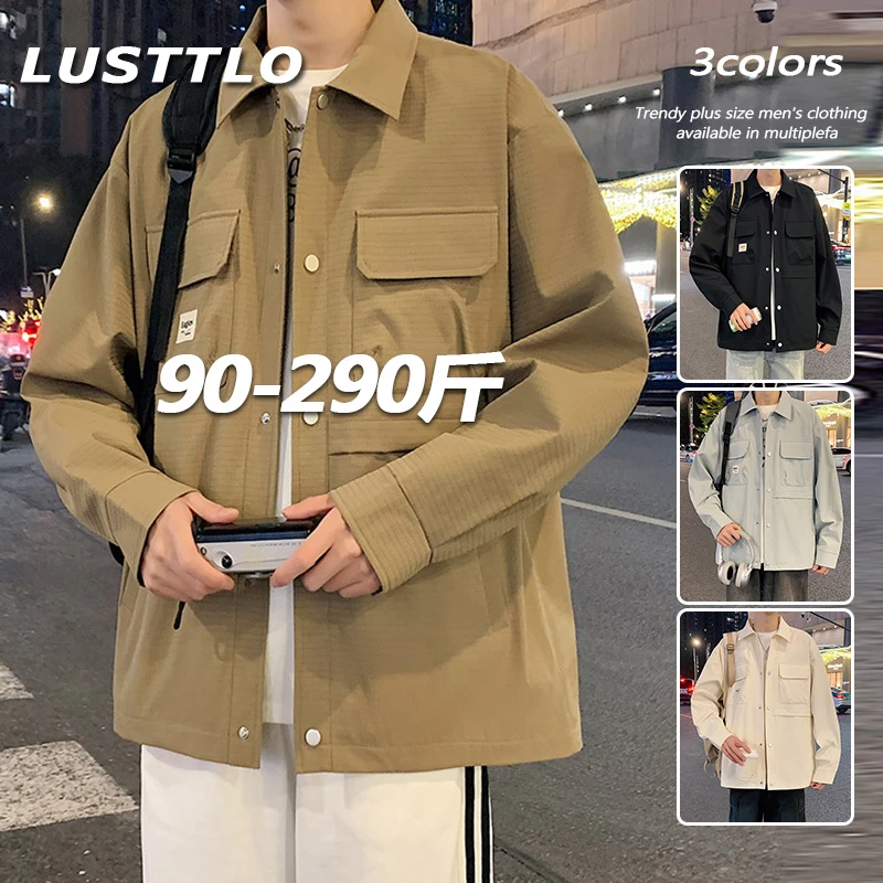 美式潮流大码夹克男装春季新款休闲百搭外套透气抗皱帅气翻领夹克