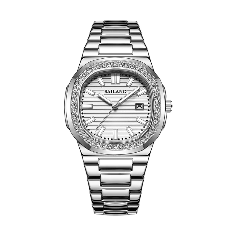 SAILANG新款背透自动背透机芯男士腕表6602白一