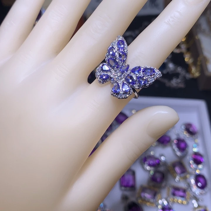 烟晶戒指银S925镶嵌伊****a戒指