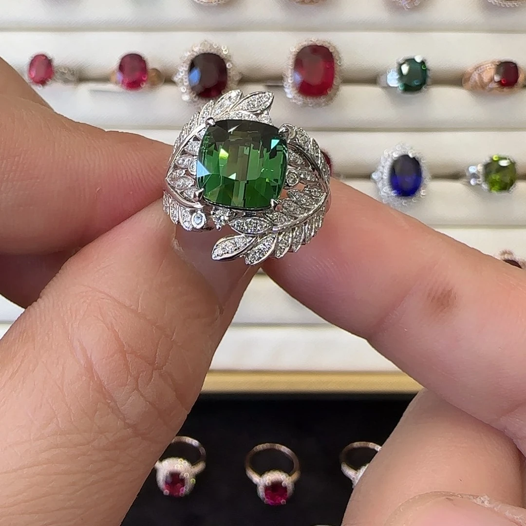 碧玺戒指18K金镶嵌5.71ct