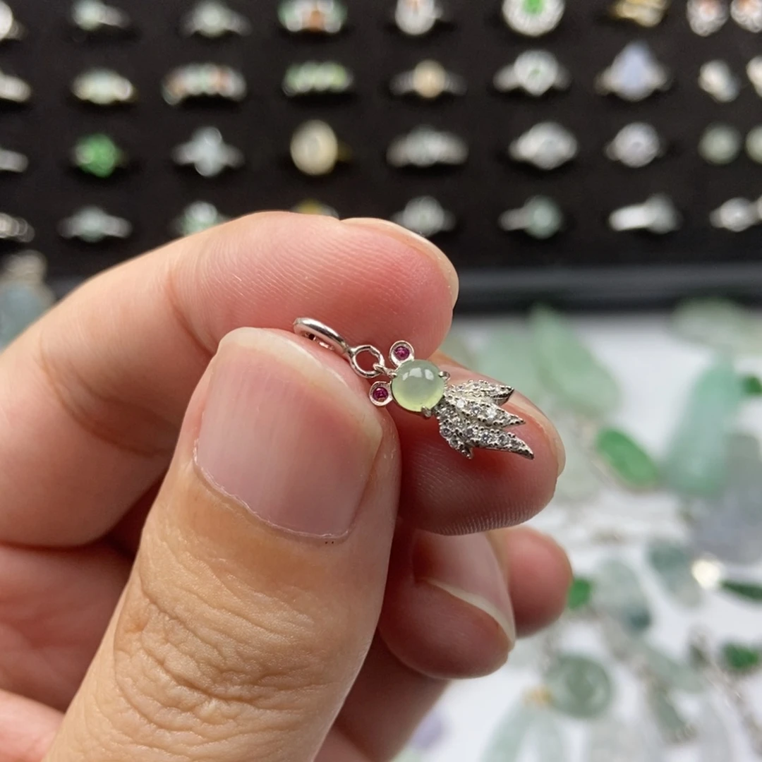 翡翠银S925镶嵌颈饰