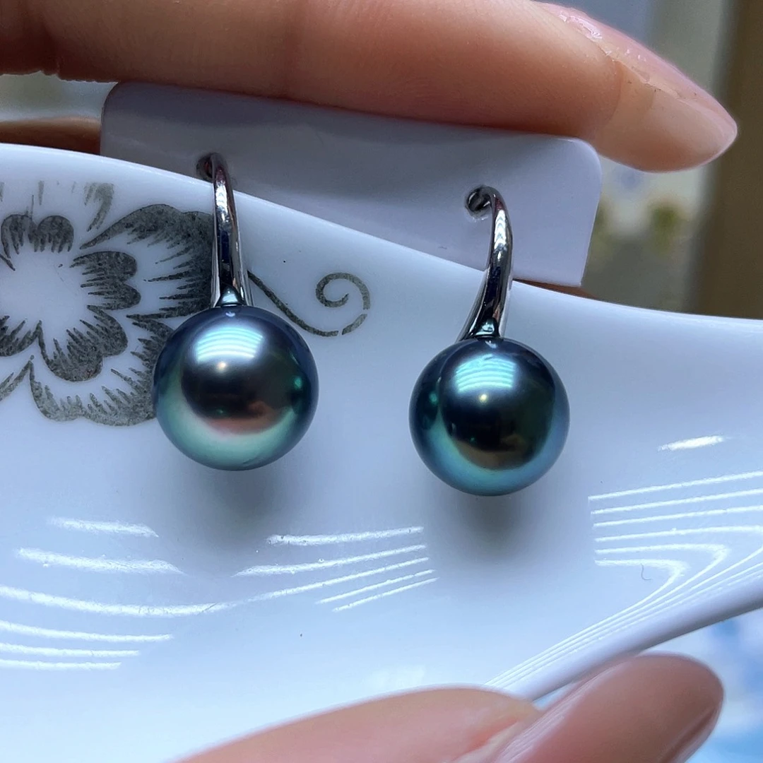 海水珍珠耳饰银S925镶嵌