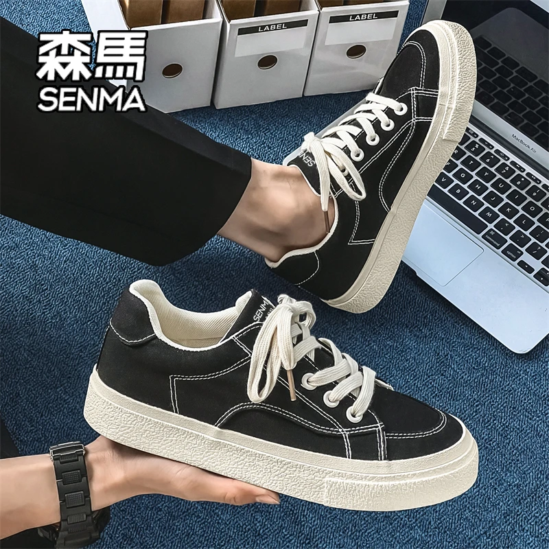 SENMA/森马男鞋冬季爆款2026新款高级感透气薄款休闲运动厚底板鞋