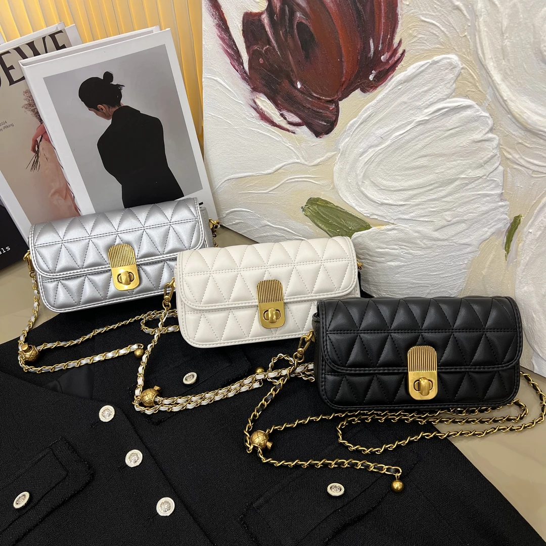 小D家高级感洋气包包女25新款潮质感菱格小方包爆款链条斜挎包