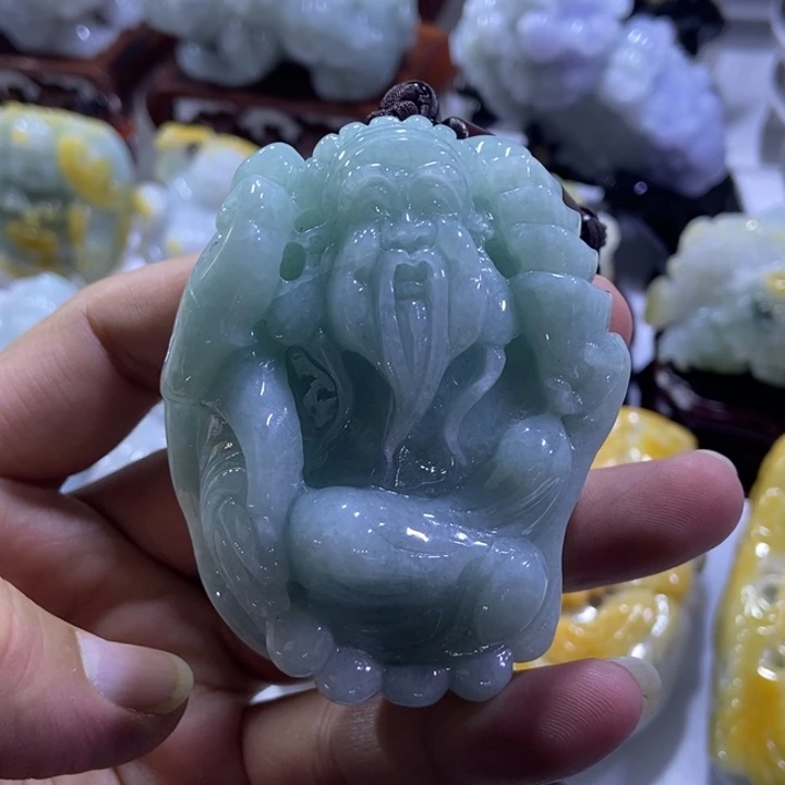 翡翠未镶嵌挂件财神