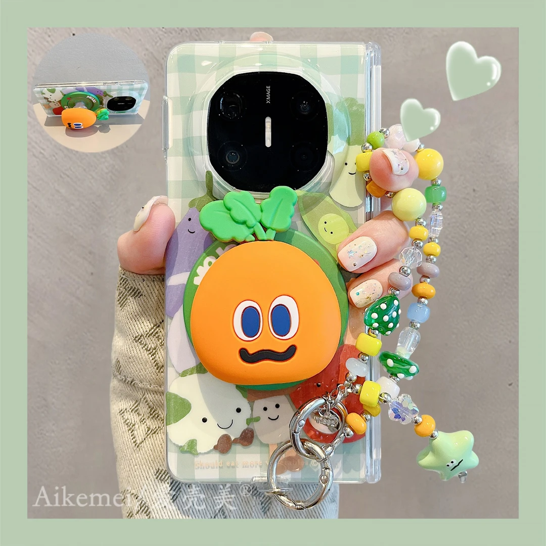 适用华为matex6折叠屏手机壳MateX5典藏版蔬菜胡萝卜X3磁吸支架女