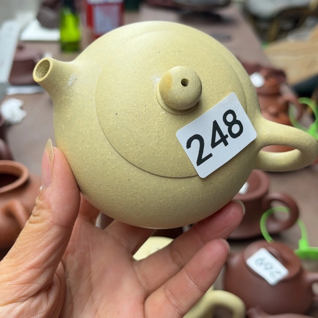 紫砂茶壶本绿瑕疵220cc