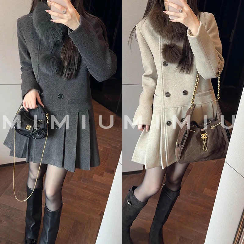 【mimius】喵喵 可溯源三星安心羽狐狸毛羊毛加绒大衣）G10282