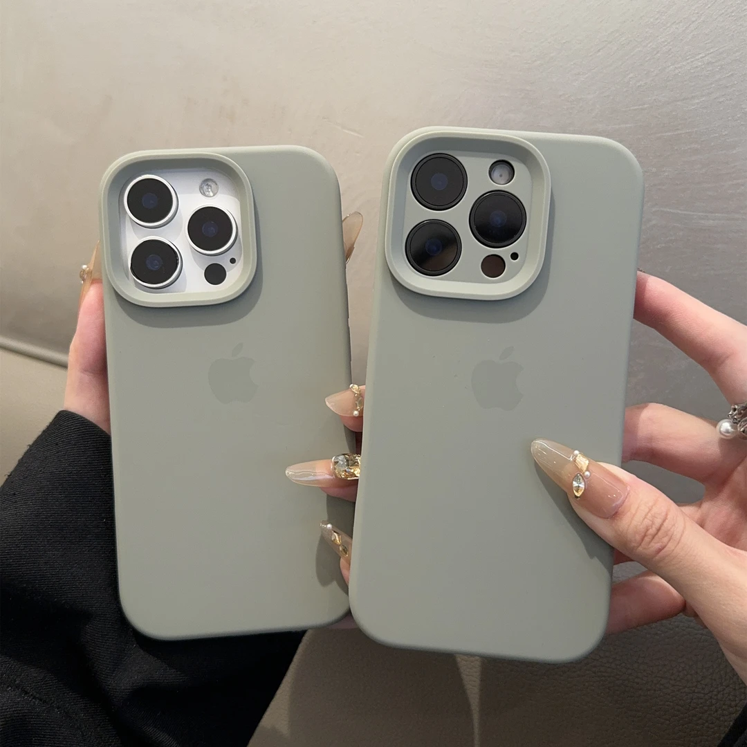 铜绿色适用苹果16promax手机壳15液态硅胶iphone14简约13纯色1211