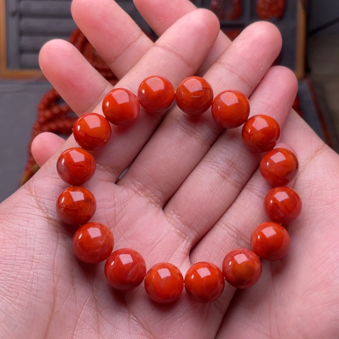 南红玛瑙未镶嵌配饰卡12mm